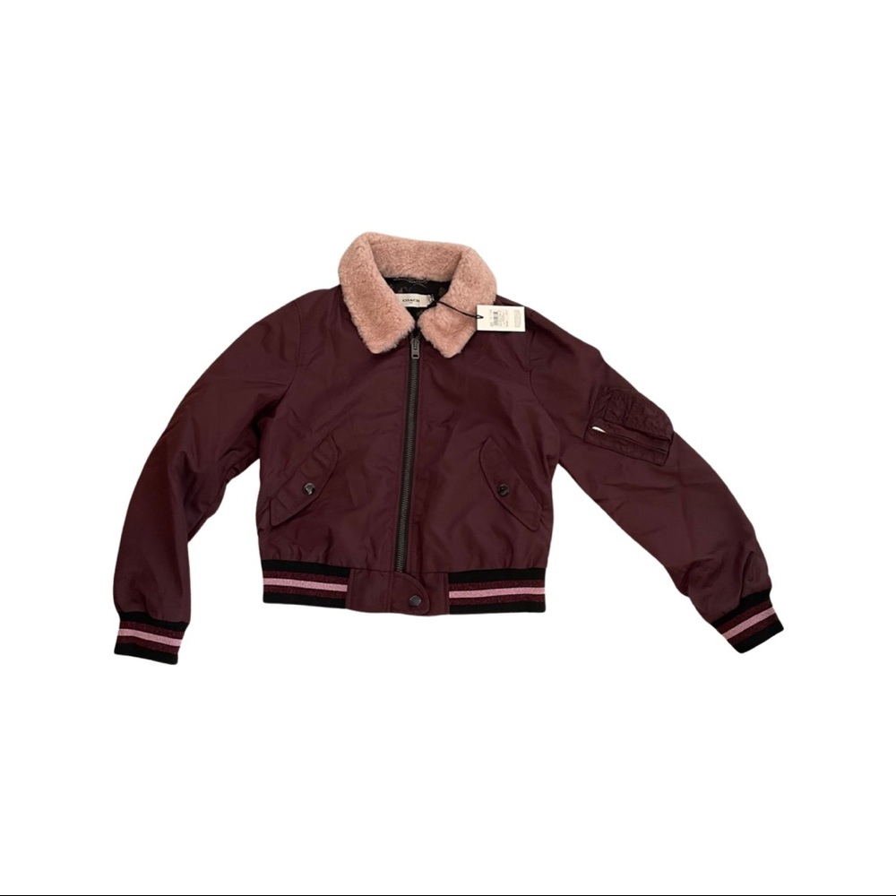 NWT COACH burgundy jacket. Size 10